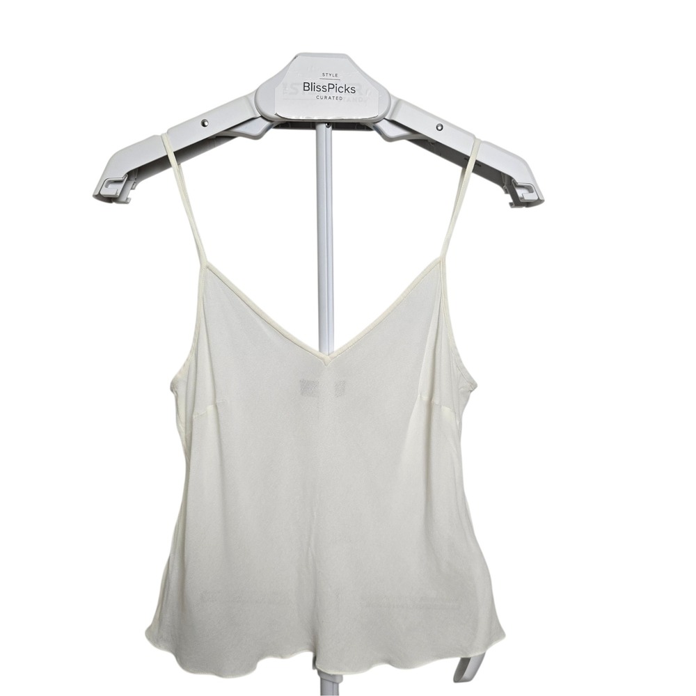 ME+EM Cream Viscose V Neck Womens Camisole Adjustable Straps Flowy Top Size US 8